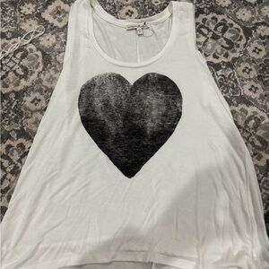 Women's Express White Heart Tank Top